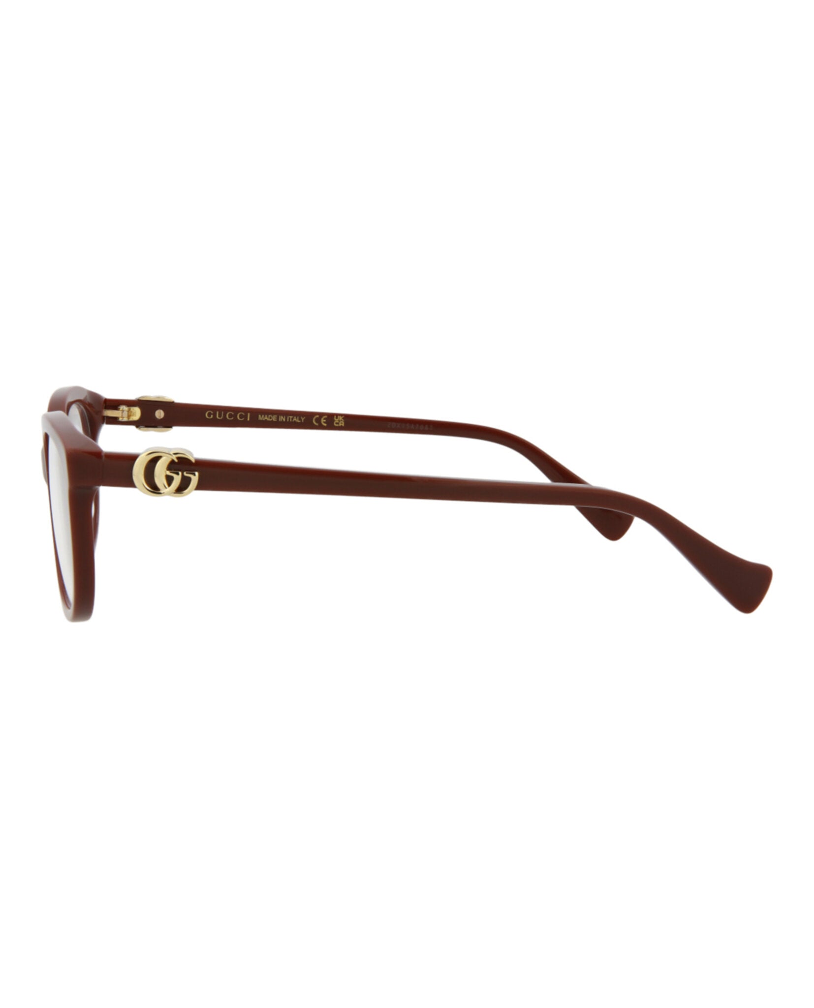 Gucci Gucci Womens Square/Rectangle Burgundy Burgundy Transparent Fashion Designer Eyewear