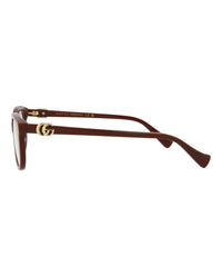 Gucci Gucci Womens Square/Rectangle Burgundy Burgundy Transparent Fashion Designer Eyewear