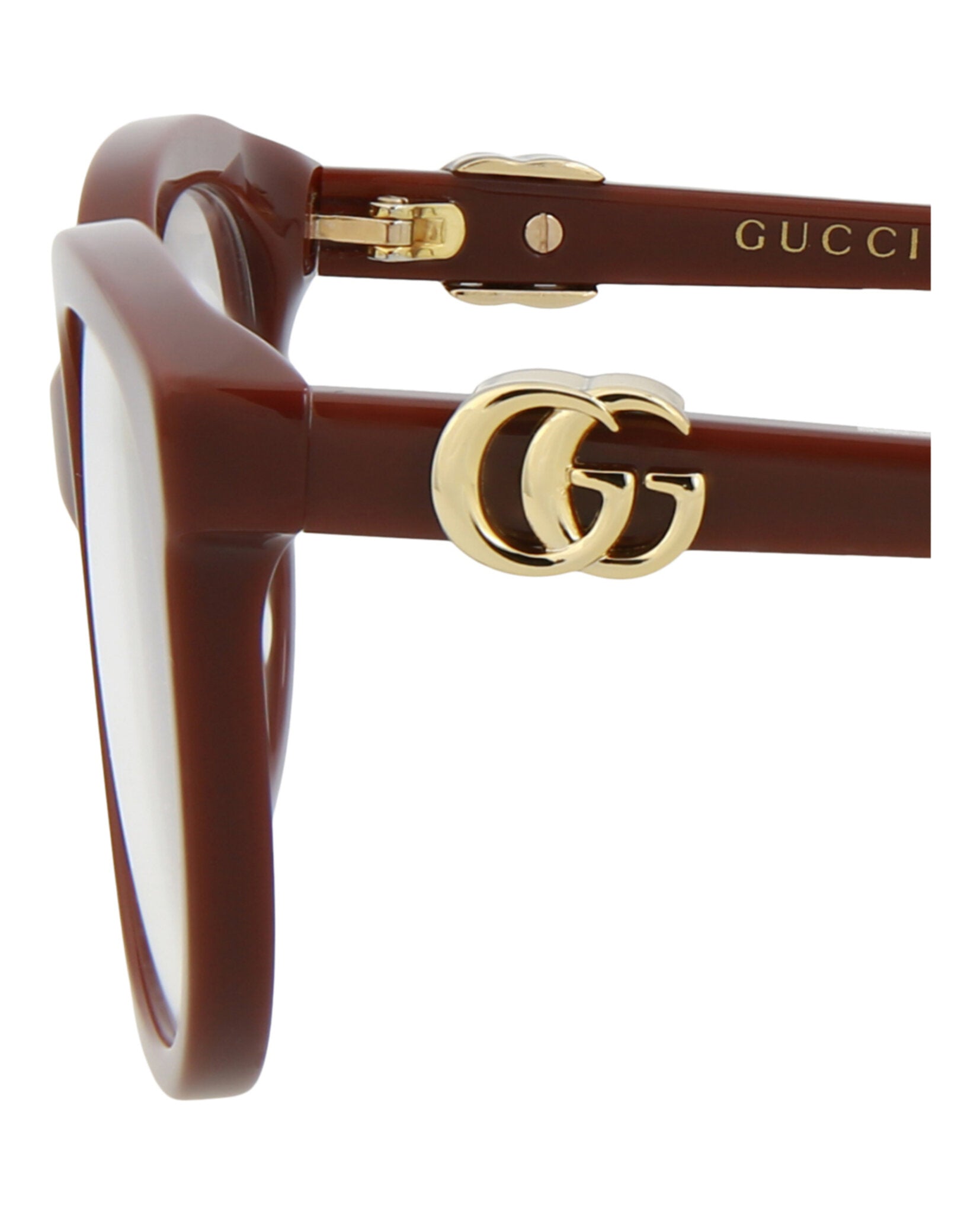 Gucci Gucci Womens Square/Rectangle Burgundy Burgundy Transparent Fashion Designer Eyewear