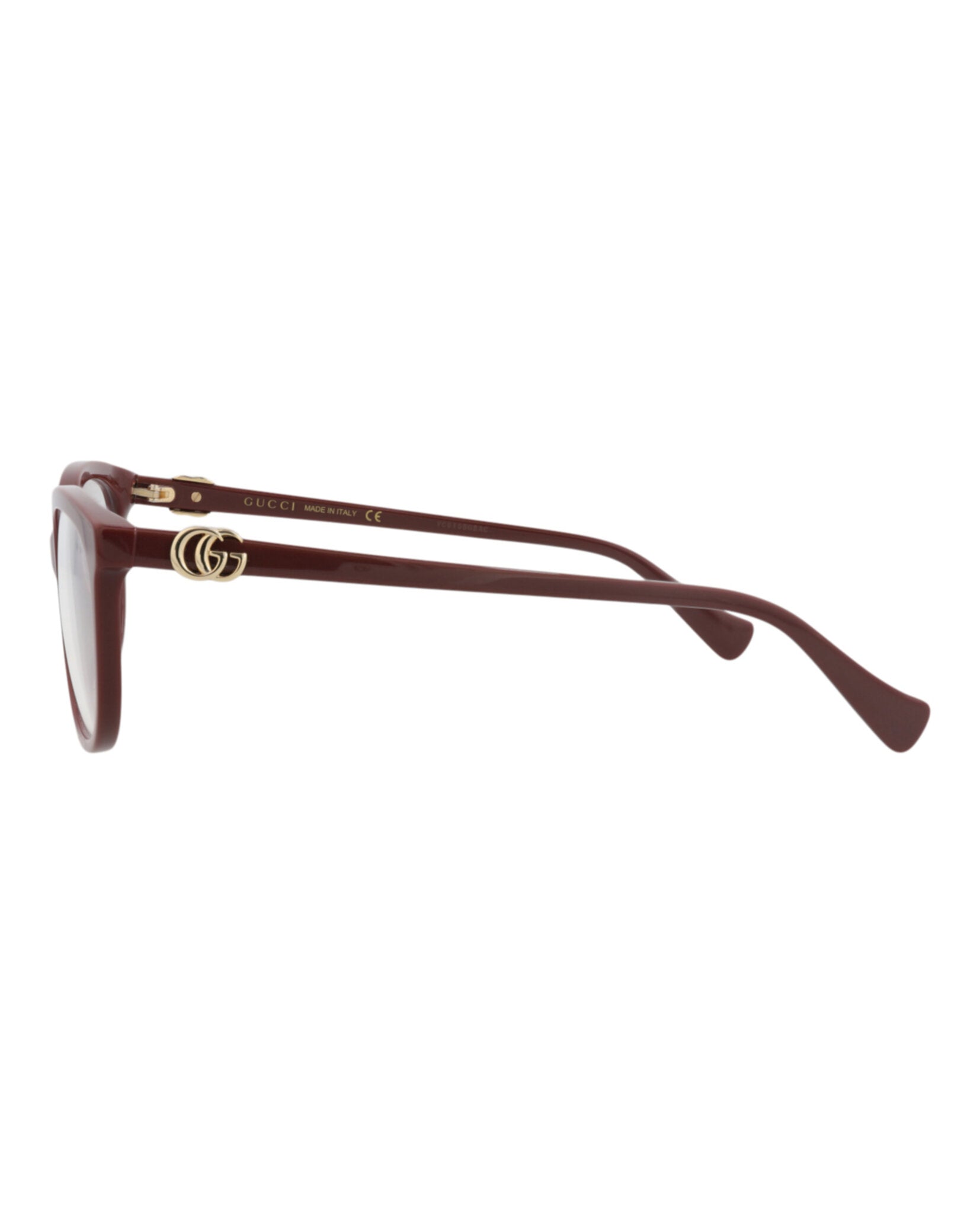 Gucci Womens Square/Rectangle Burgundy Burgundy Transparent Fashion Designer Eyewear