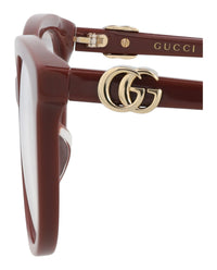 Gucci Gucci Womens Cat Eye Burgundy Burgundy Transparent Fashion Designer Eyewear