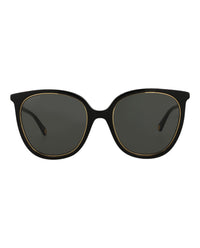 Gucci Womens Round/Oval Black Black Grey Fashion Designer Eyewear
