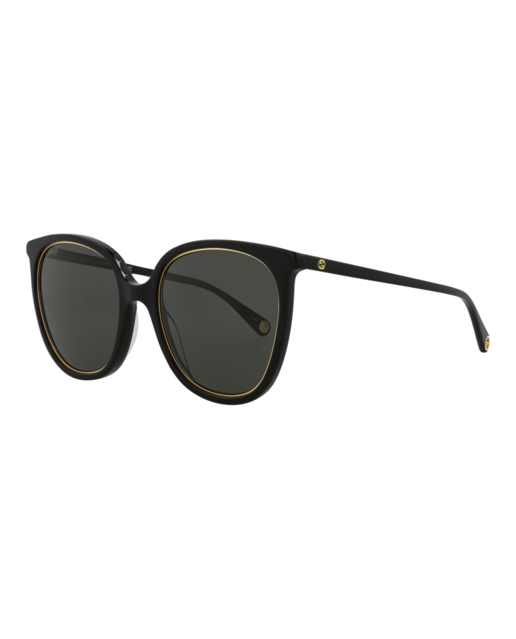 Gucci Womens Round/Oval Black Black Grey Fashion Designer Eyewear