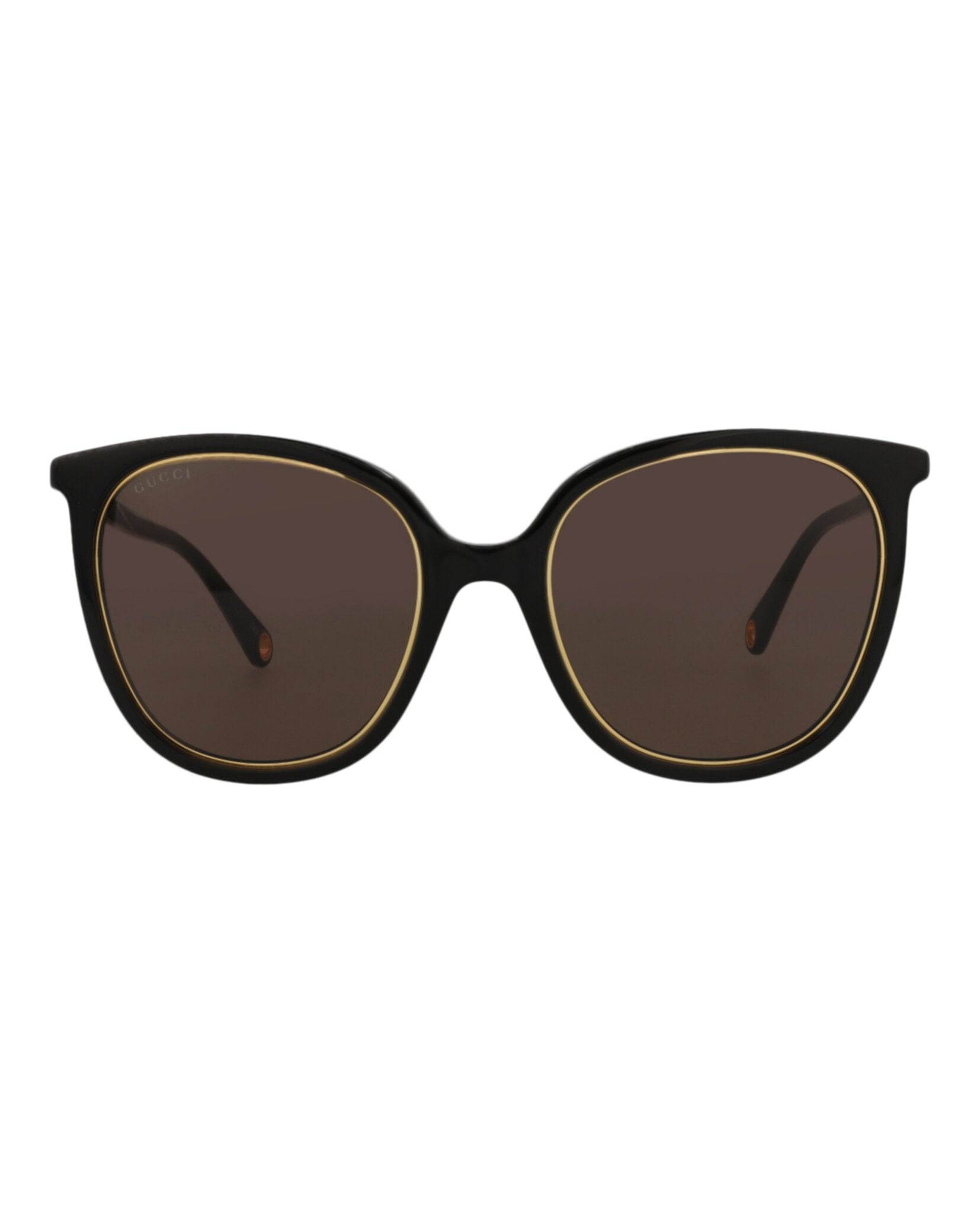 Gucci Womens Round/Oval Black Black Brown Fashion Designer Eyewear