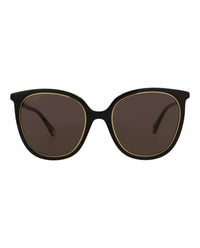 Gucci Womens Round/Oval Black Black Brown Fashion Designer Eyewear