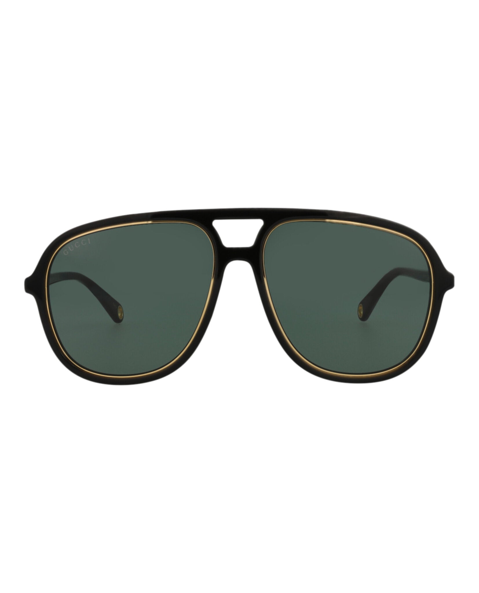 Gucci Womens Aviator Black Black Green Fashion Designer Eyewear