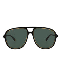 Gucci Womens Aviator Black Black Green Fashion Designer Eyewear