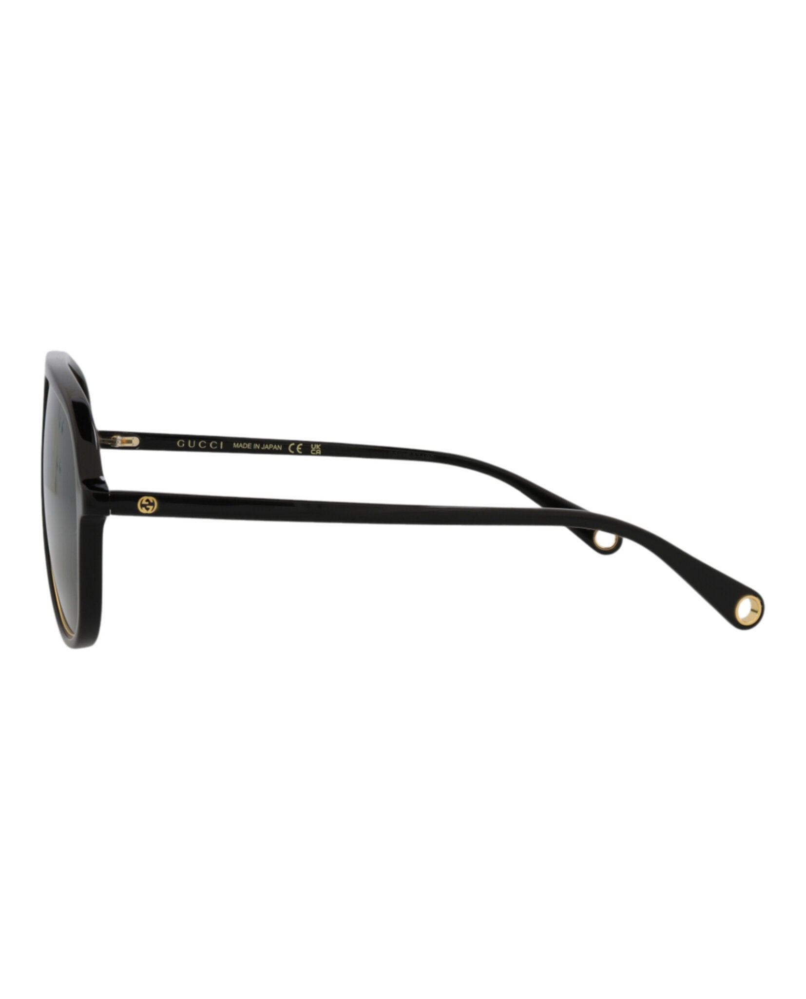Gucci Womens Aviator Black Black Green Fashion Designer Eyewear