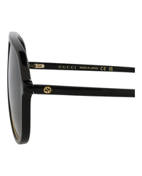 Gucci Womens Aviator Black Black Green Fashion Designer Eyewear