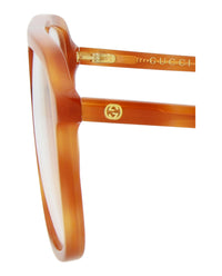 Gucci Gucci Womens Aviator Havana Havana Transparent Fashion Designer Eyewear