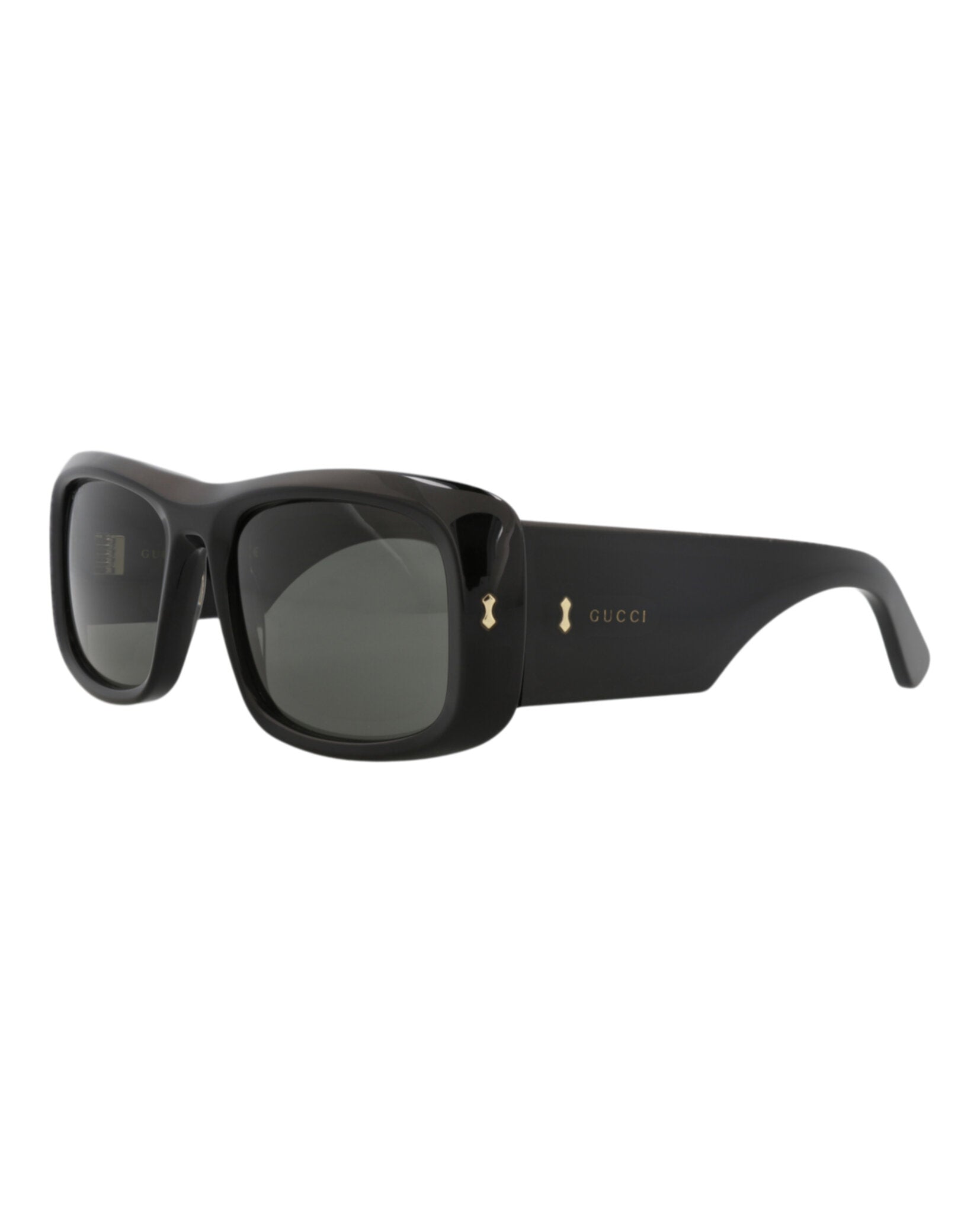 Gucci Mens Square/Rectangle Black Black Grey Fashion Designer Eyewear