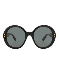 Gucci Womens Round/Oval Black Black Grey Fashion Designer Eyewear