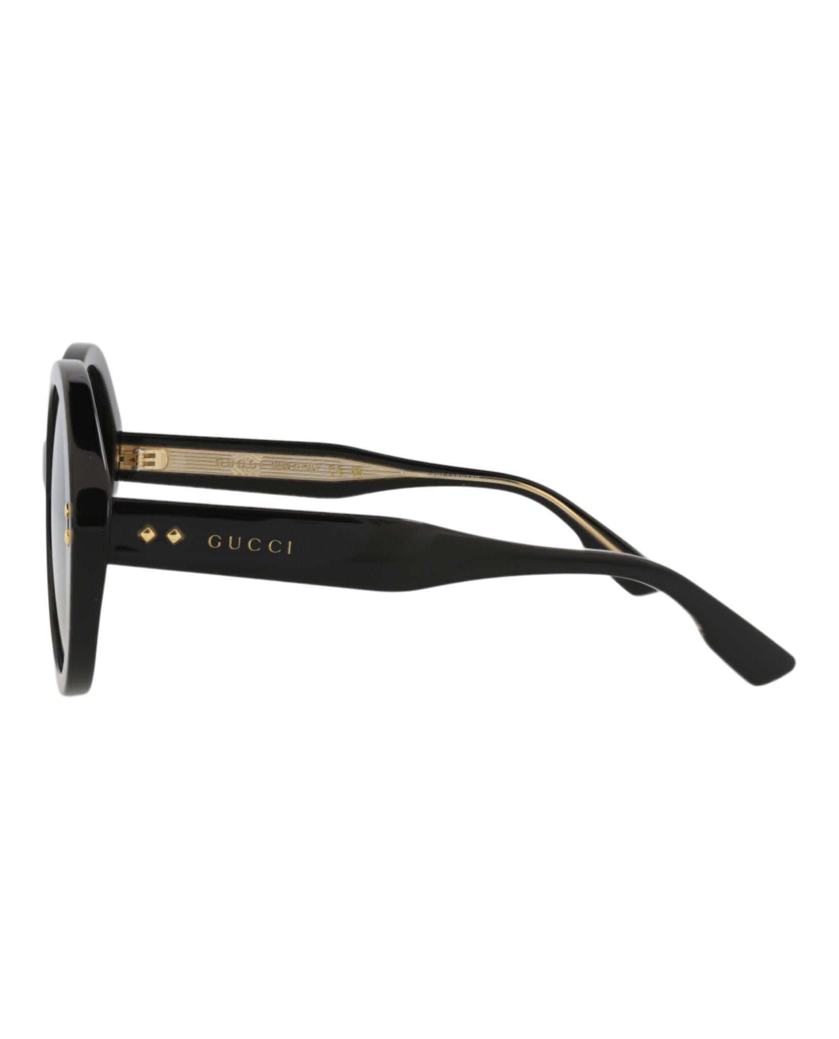 Gucci Womens Round/Oval Black Black Grey Fashion Designer Eyewear