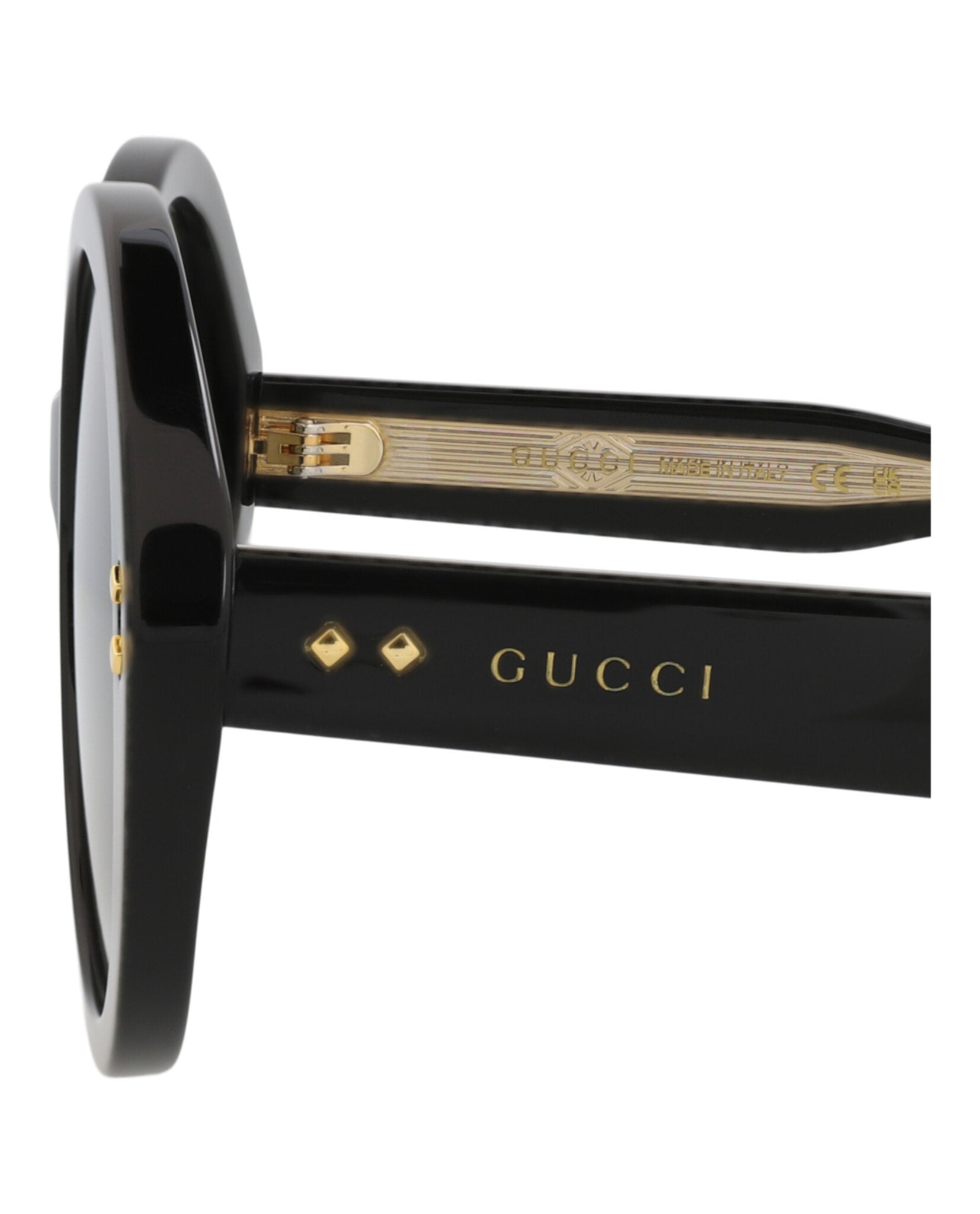 Gucci Womens Round/Oval Black Black Grey Fashion Designer Eyewear