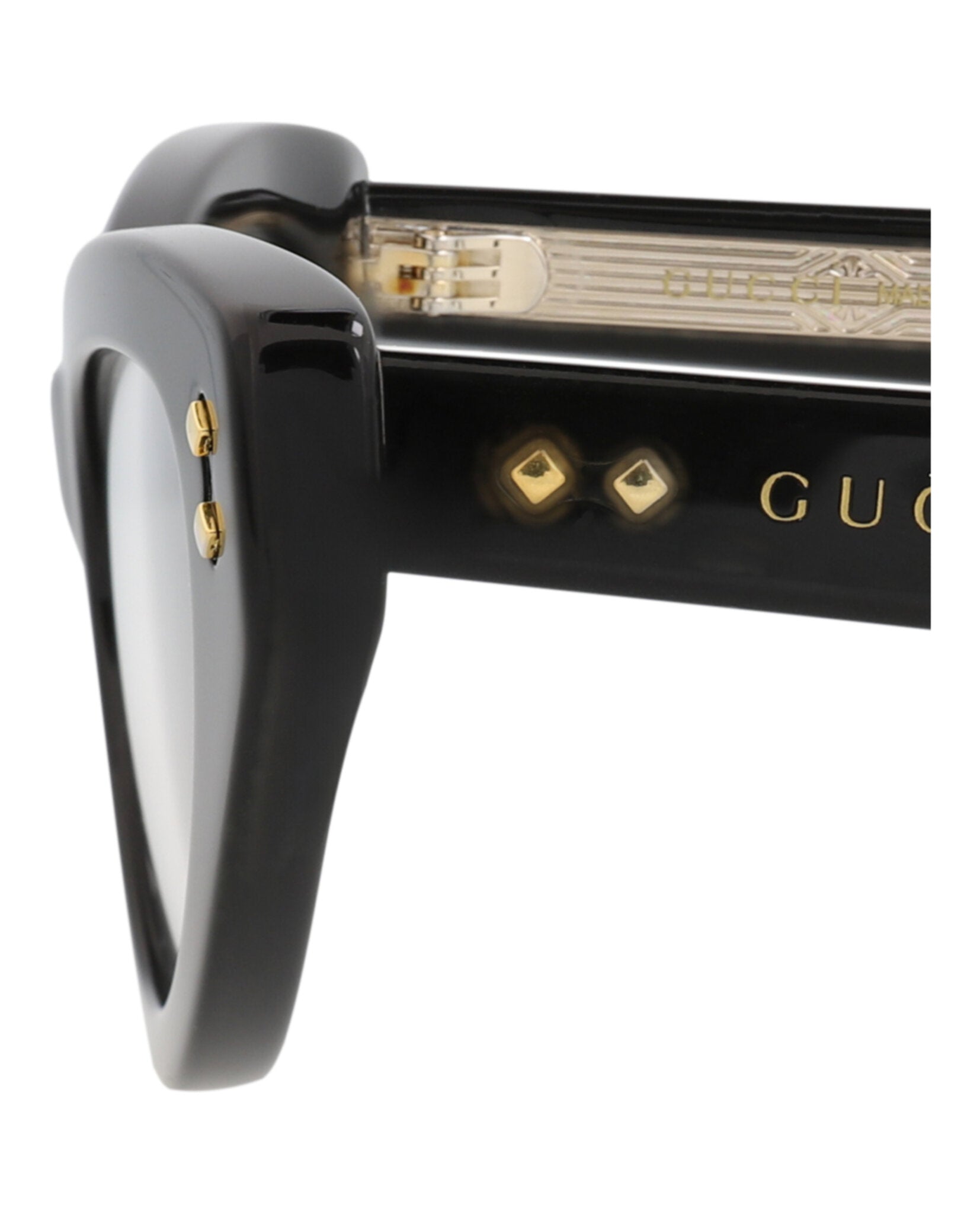 Gucci Gucci Womens Cat Eye Black Black Transparent Fashion Designer Eyewear
