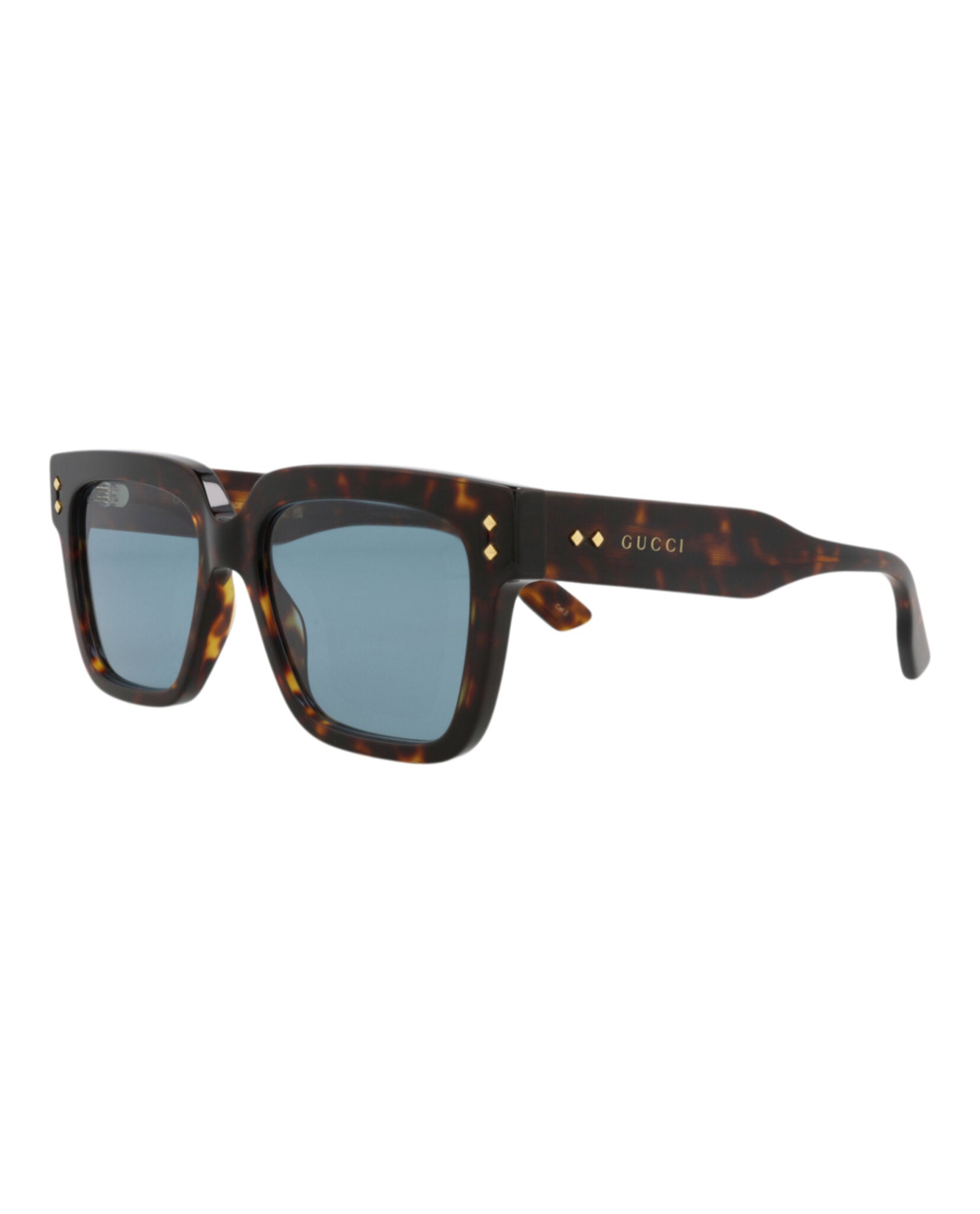 Gucci Gucci Mens Square/Rectangle Havana Havana Light Blue Fashion Designer Eyewear