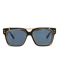 Gucci Gucci Mens Square/Rectangle Black Black Light Blue Fashion Designer Eyewear