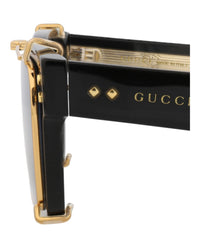 Gucci Gucci Mens Square/Rectangle Black Black Light Blue Fashion Designer Eyewear