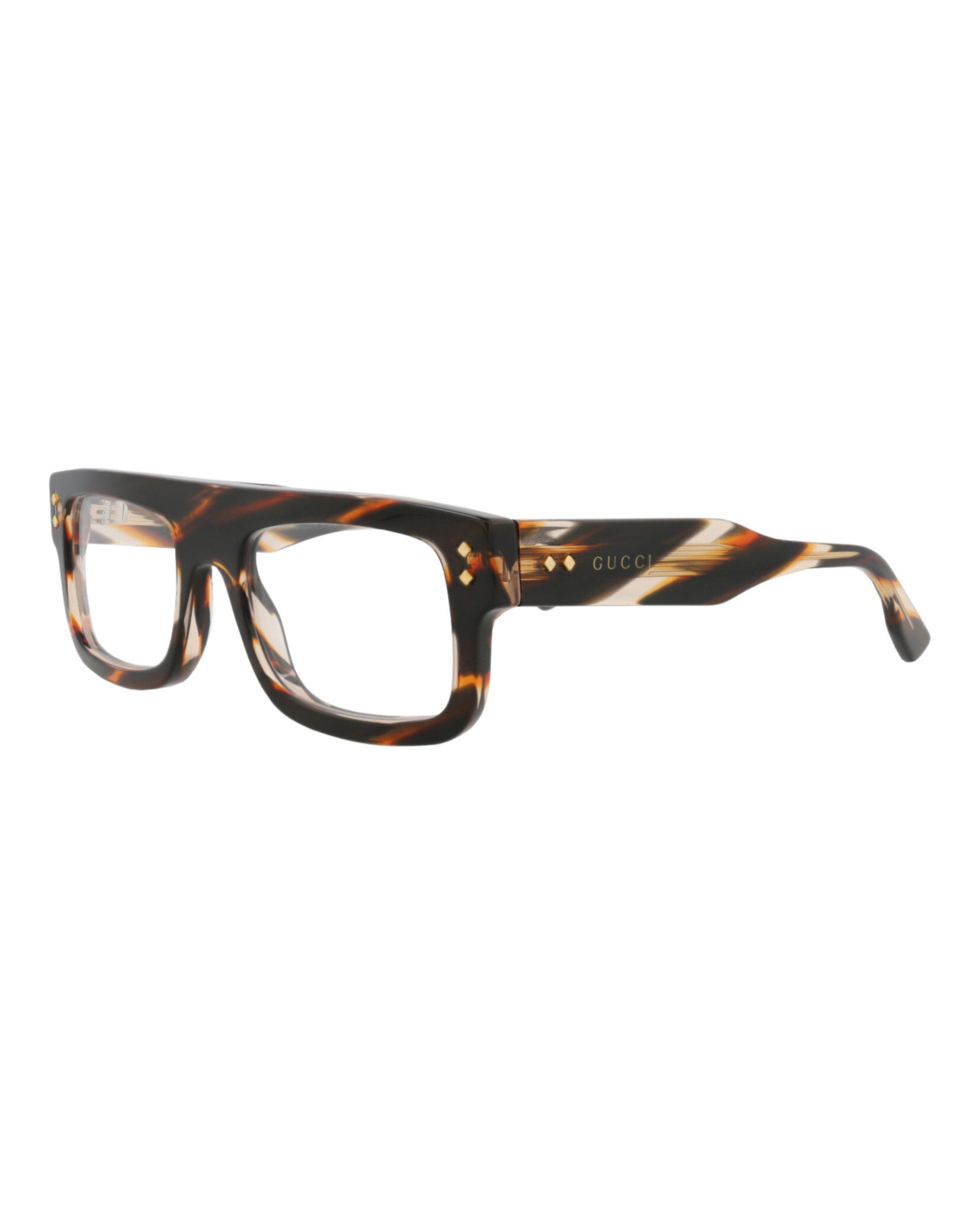 Gucci Gucci Mens Square/Rectangle Havana Havana Transparent Fashion Designer Eyewear