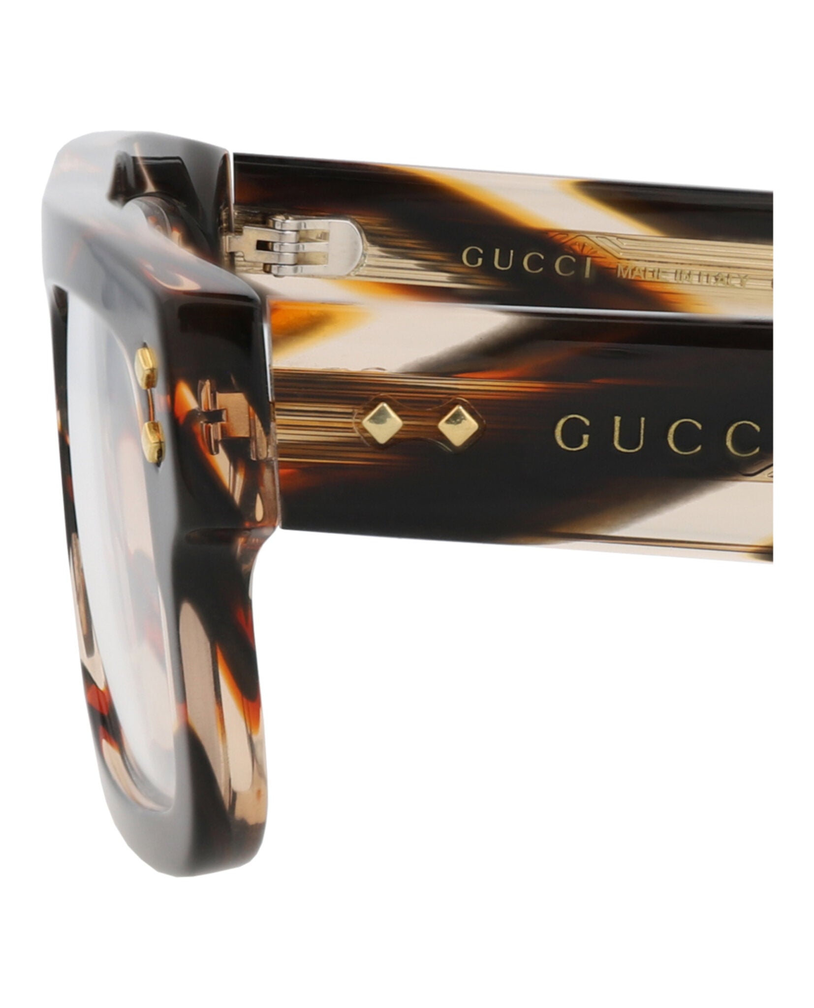 Gucci Gucci Mens Square/Rectangle Havana Havana Transparent Fashion Designer Eyewear