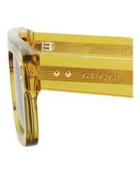 Gucci Mens Square/Rectangle Yellow Yellow Grey Fashion Designer Eyewear