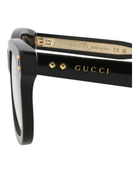 Gucci Womens Square/Rectangle Black Black Transparent Fashion Designer Eyewear