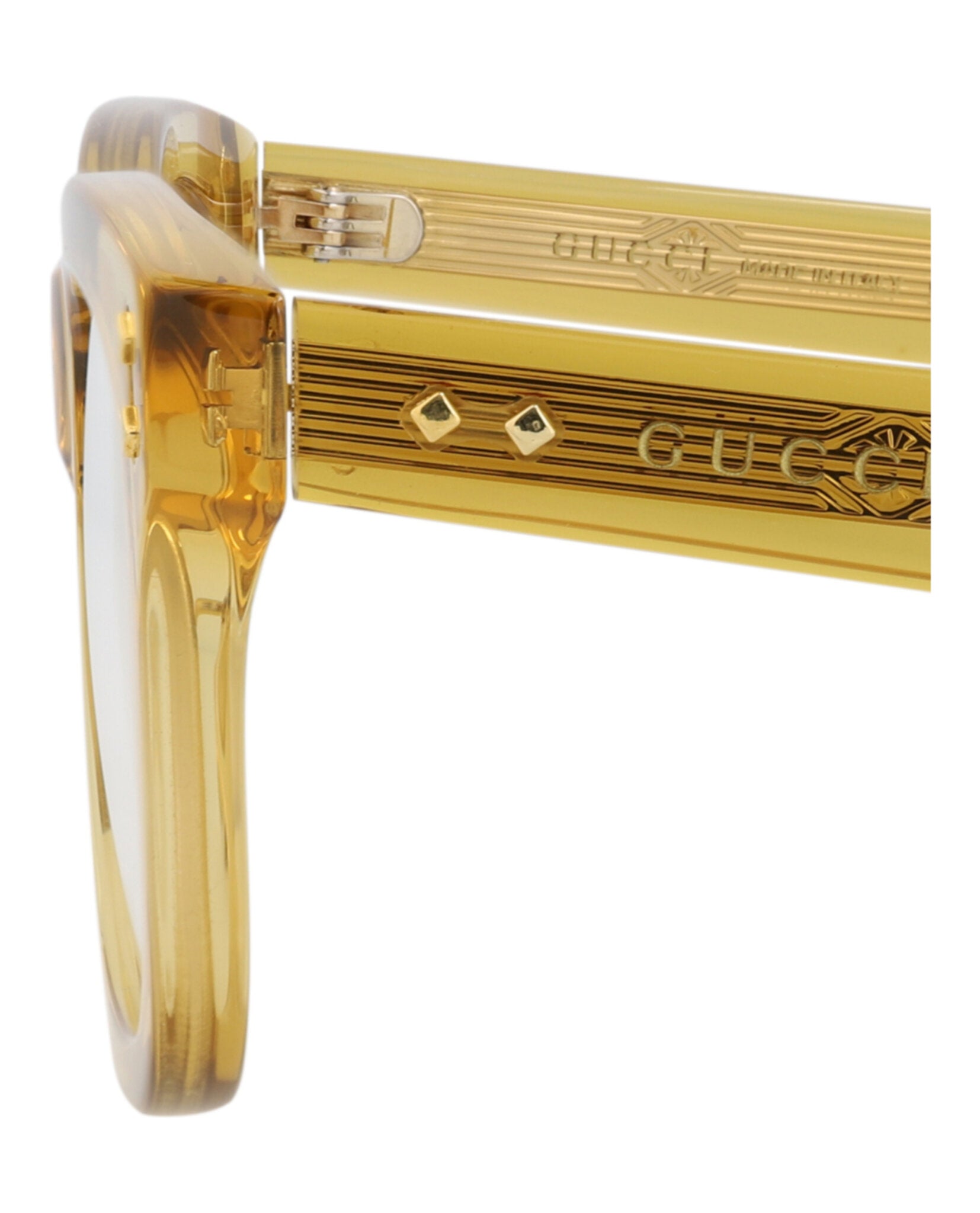 Gucci Gucci Womens Square/Rectangle Yellow Yellow Transparent Fashion Designer Eyewear