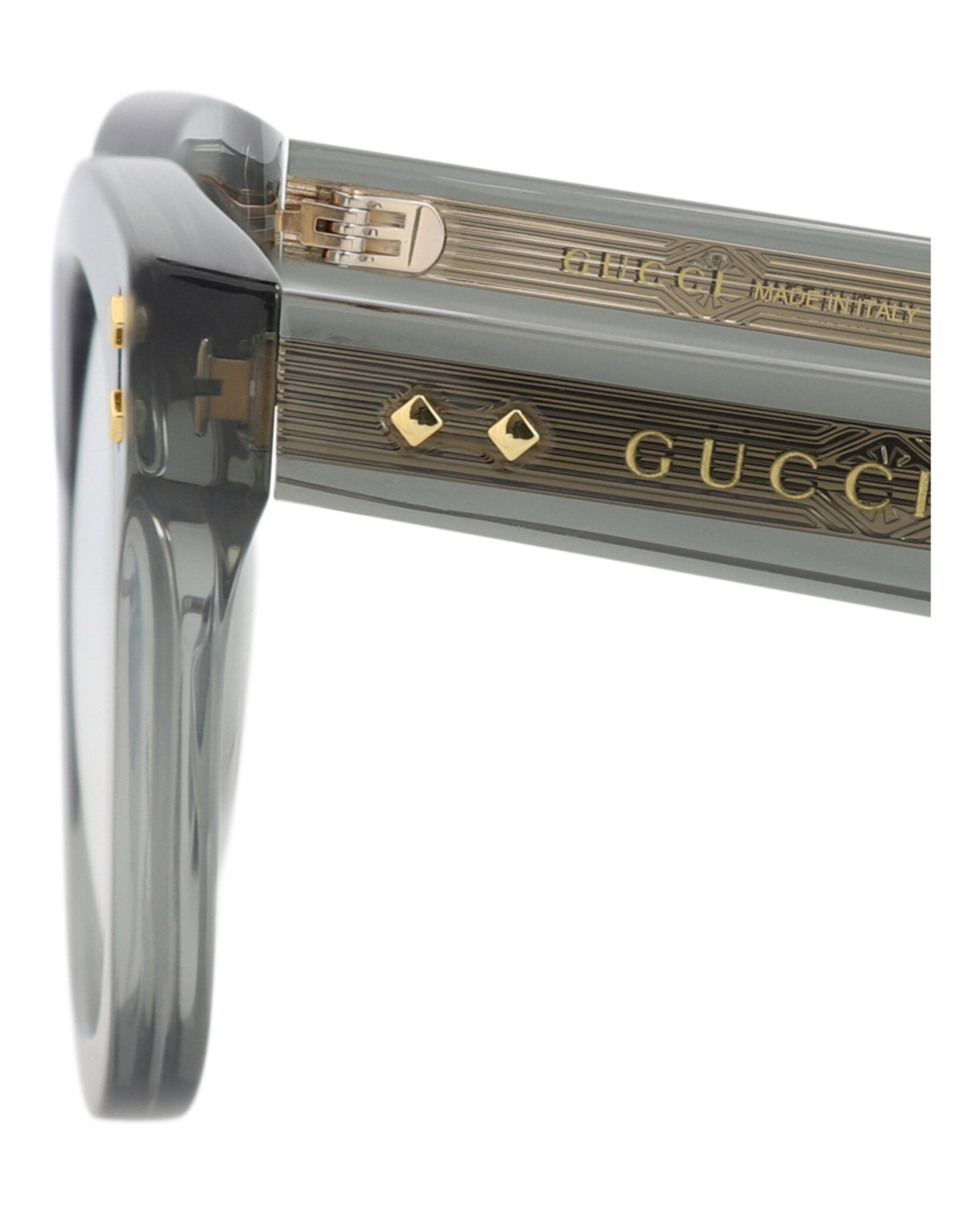 Gucci Gucci Womens Square/Rectangle Grey Grey Transparent Fashion Designer Eyewear