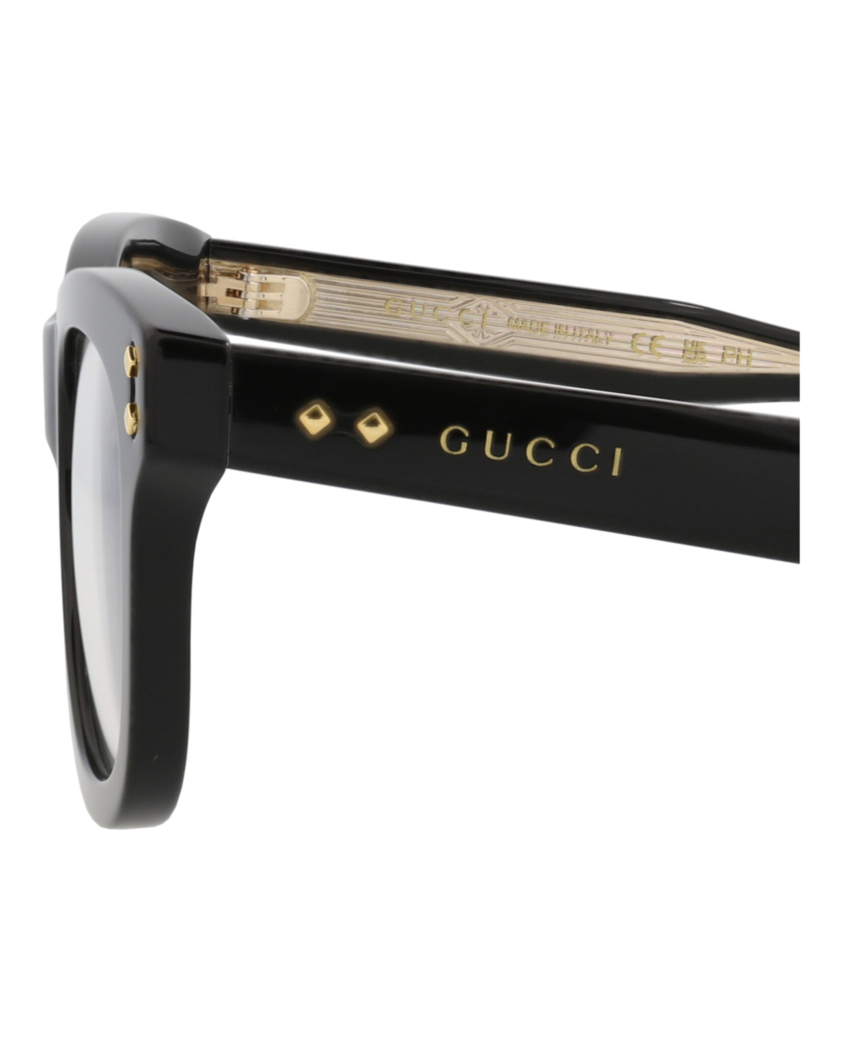 Gucci Gucci Womens Square/Rectangle Black Black Transparent Fashion Designer Eyewear