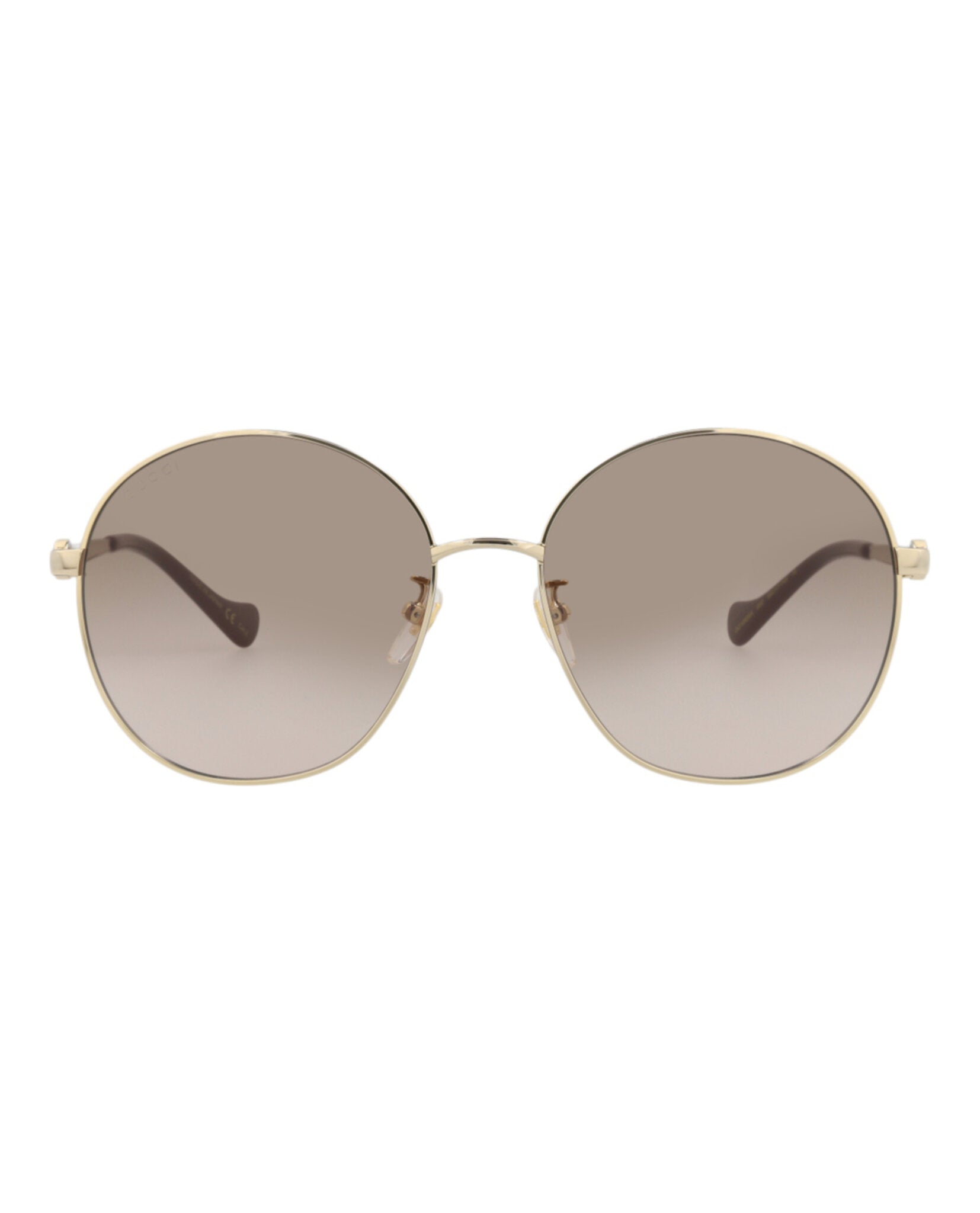 Gucci Gucci Womens Round/Oval Gold Gold Brown Fashion Designer Eyewear