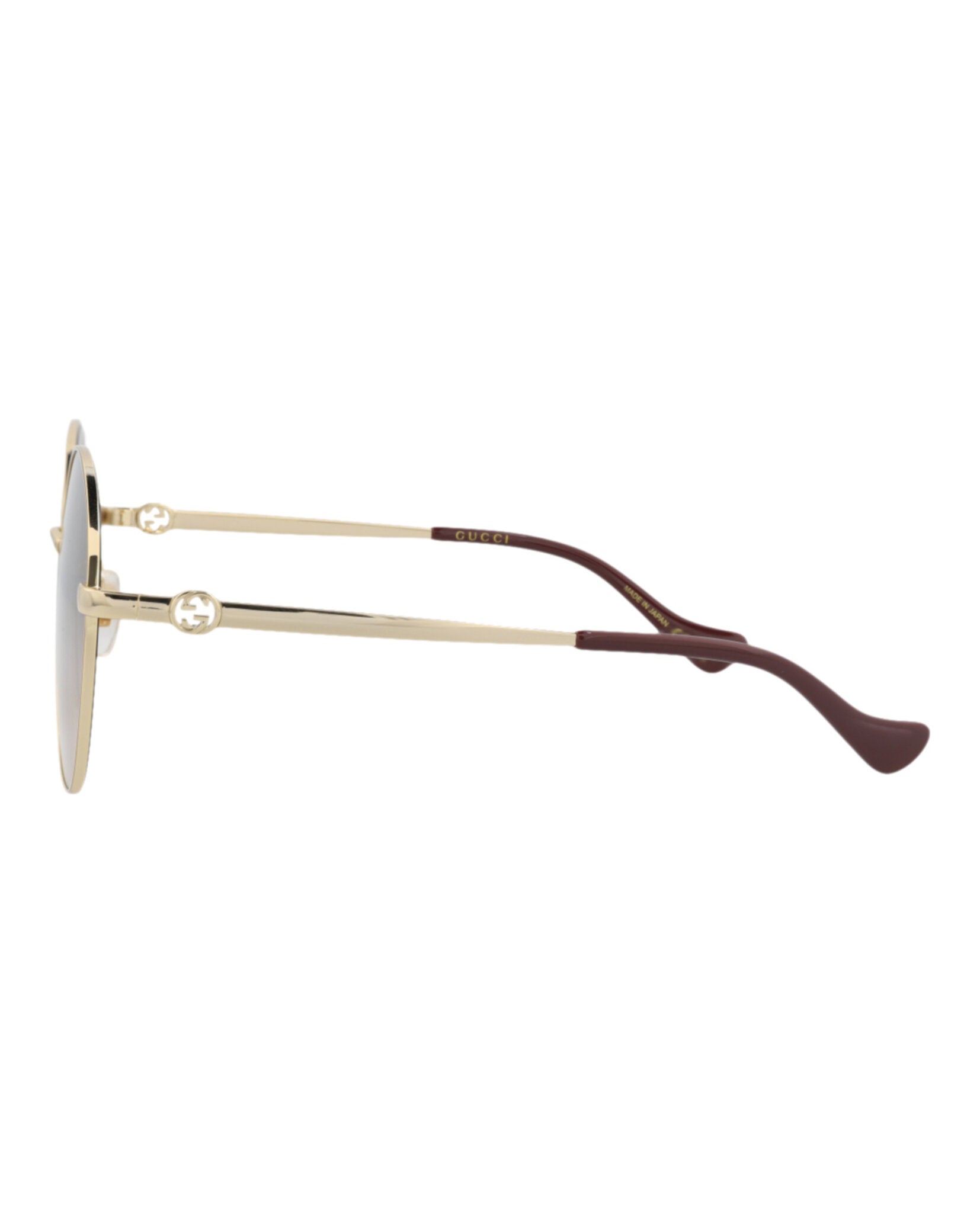 Gucci Gucci Womens Round/Oval Gold Gold Brown Fashion Designer Eyewear