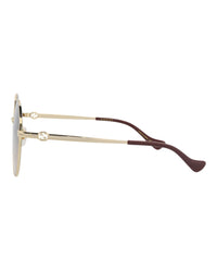 Gucci Gucci Womens Round/Oval Gold Gold Brown Fashion Designer Eyewear