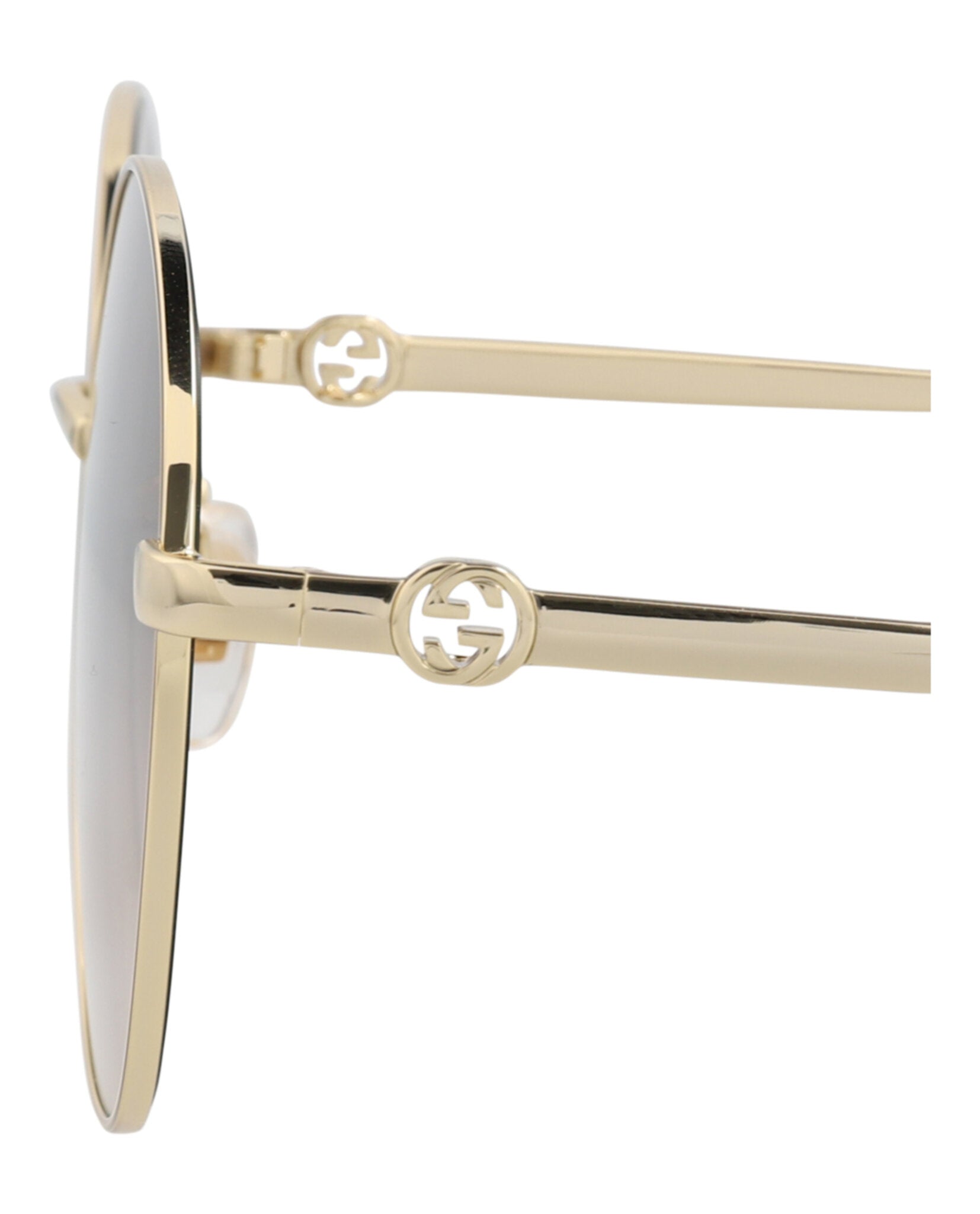 Gucci Gucci Womens Round/Oval Gold Gold Brown Fashion Designer Eyewear