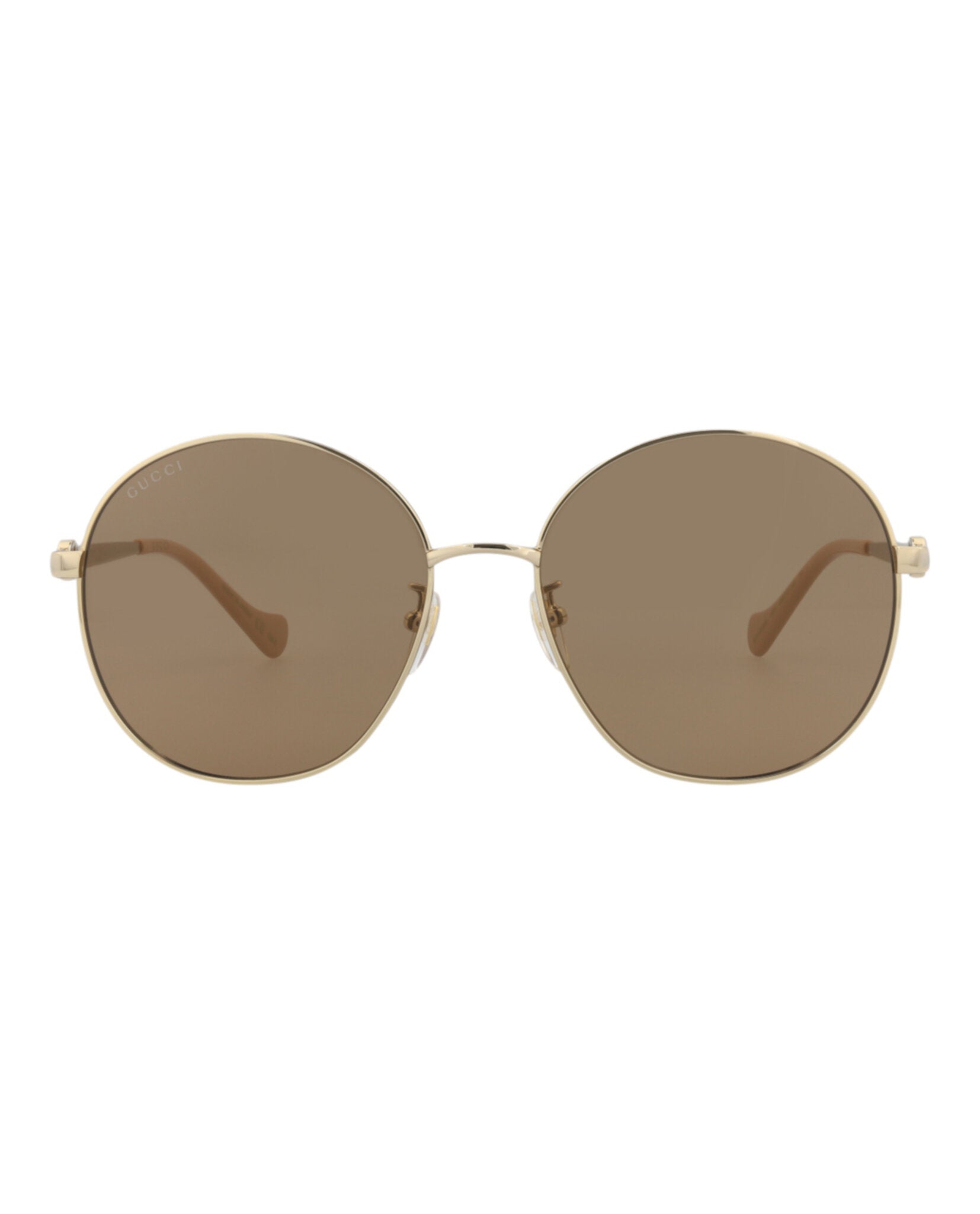 Gucci Womens Round/Oval Gold Gold Brown Fashion Designer Eyewear