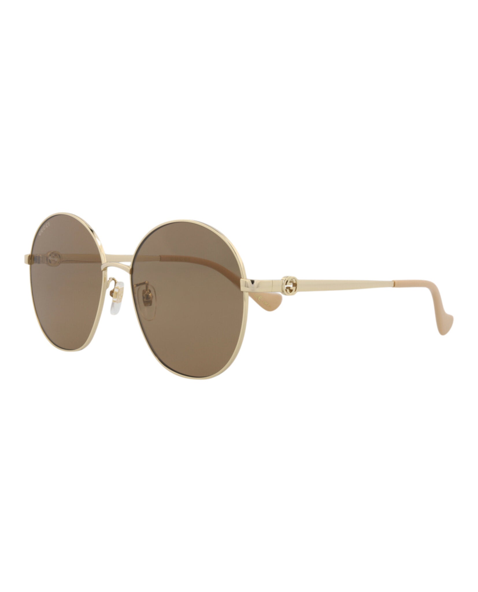 Gucci Womens Round/Oval Gold Gold Brown Fashion Designer Eyewear
