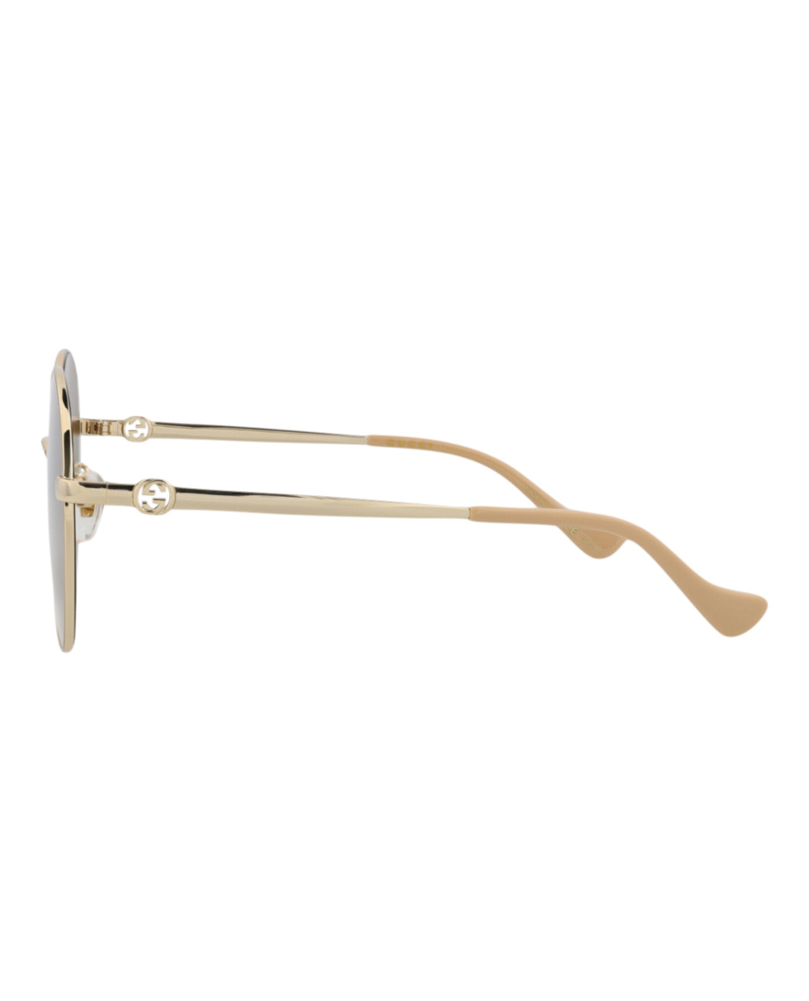 Gucci Womens Round/Oval Gold Gold Brown Fashion Designer Eyewear