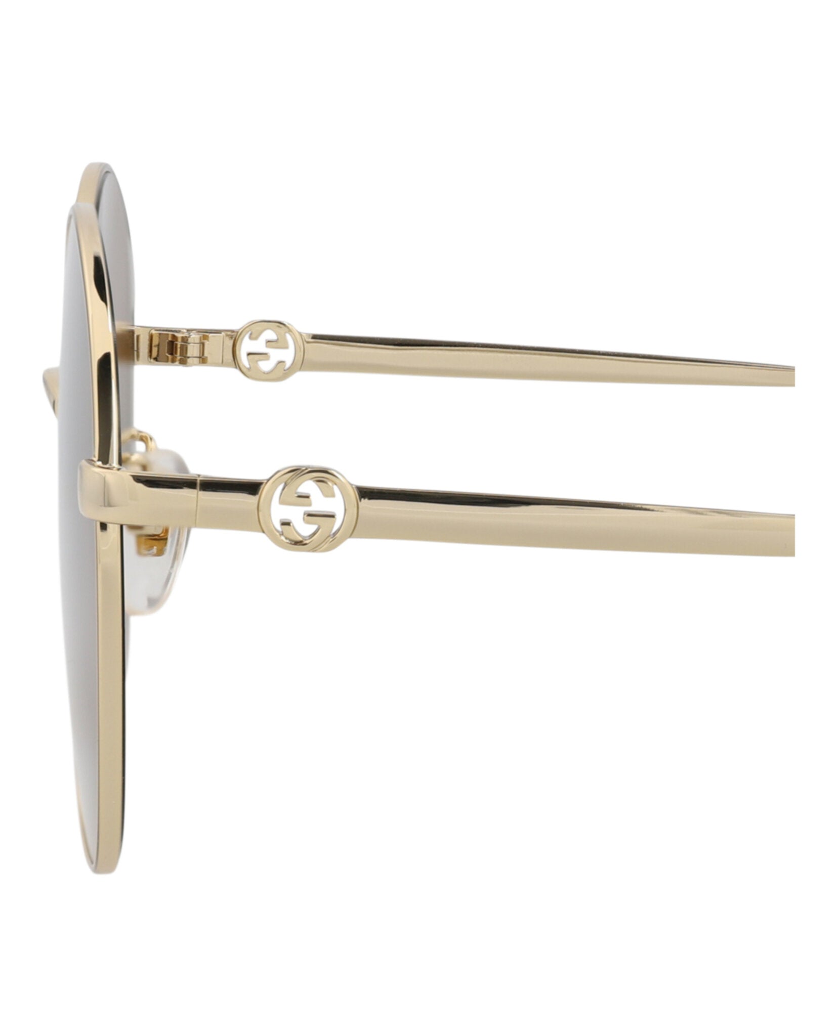 Gucci Womens Round/Oval Gold Gold Brown Fashion Designer Eyewear
