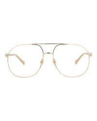 Gucci Gucci Womens Aviator Gold Gold Transparent Fashion Designer Eyewear