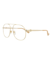 Gucci Gucci Womens Aviator Gold Gold Transparent Fashion Designer Eyewear