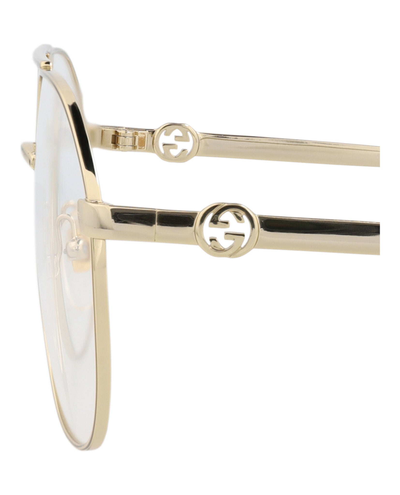 Gucci Gucci Womens Aviator Gold Gold Transparent Fashion Designer Eyewear