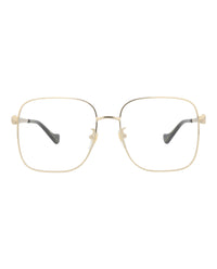 Gucci Gucci Womens Square/Rectangle Gold Gold Transparent Fashion Designer Eyewear