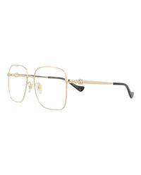 Gucci Gucci Womens Square/Rectangle Gold Gold Transparent Fashion Designer Eyewear