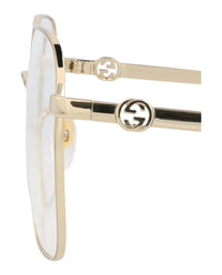 Gucci Gucci Womens Square/Rectangle Gold Gold Transparent Fashion Designer Eyewear