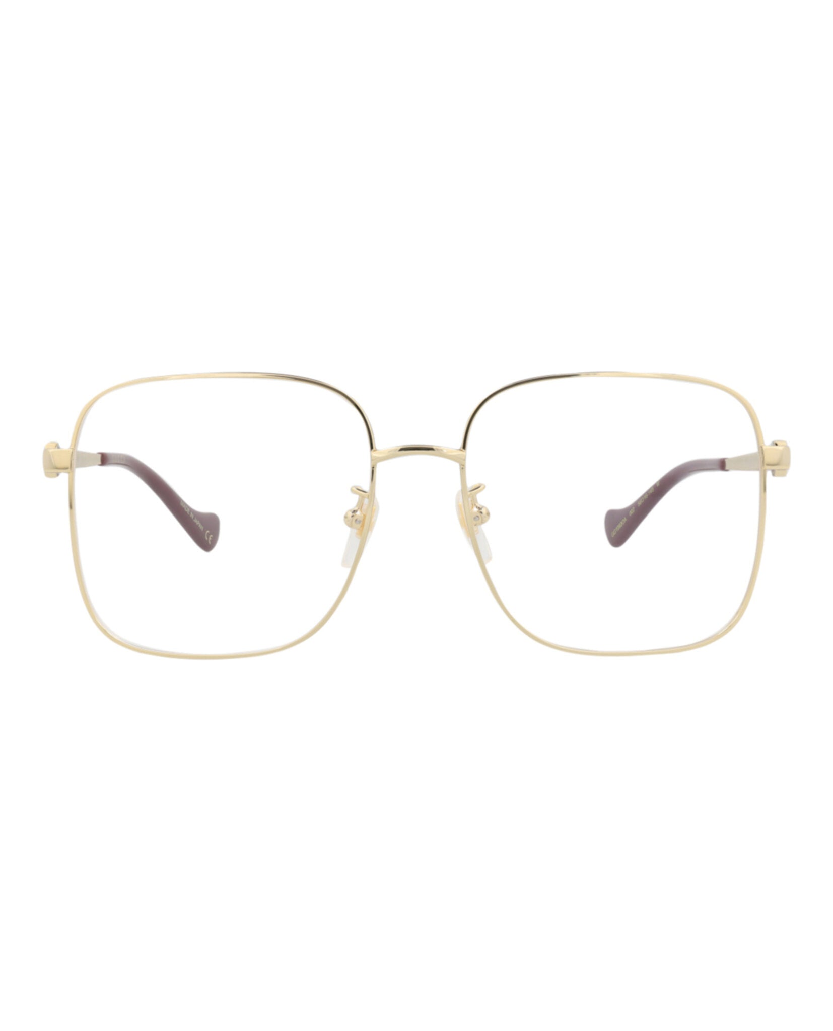 Gucci Gucci Womens Square/Rectangle Gold Gold Transparent Fashion Designer Eyewear
