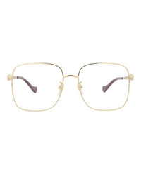 Gucci Gucci Womens Square/Rectangle Gold Gold Transparent Fashion Designer Eyewear