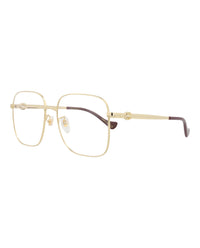 Gucci Gucci Womens Square/Rectangle Gold Gold Transparent Fashion Designer Eyewear