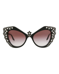 Gucci Womens Cat Eye Black Black Red Fashion Designer Eyewear Black Black Red