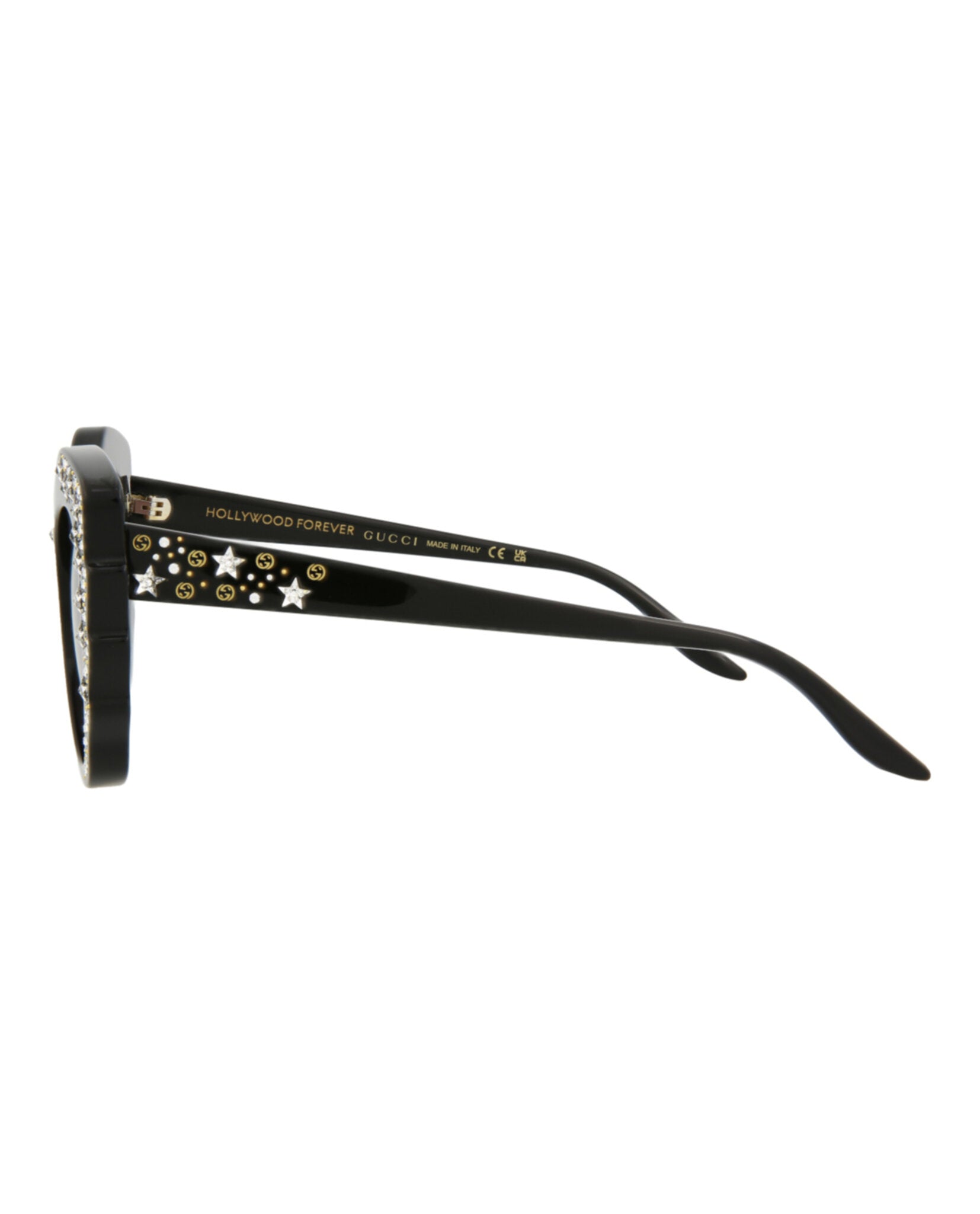Gucci Womens Cat Eye Black Black Red Fashion Designer Eyewear