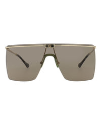 Gucci Mens Shield/Wrap Gold Gold Brown Fashion Designer Eyewear