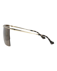 Gucci Mens Shield/Wrap Gold Gold Brown Fashion Designer Eyewear